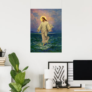 Vintage Religion, Jesus Kristus går på Vatten Poster