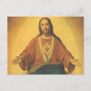 Vintage Religion, Jesus Kristus Helig hjärta Vykort