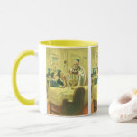 Vintage Religion, judendom, Ljuset Menorah Mugg<br><div class="desc">Vintage illustration religiösa Judaica-bild med en kanin som tänder ljusen på Menorah under Hanukkah med två barn som tittar på.</div>