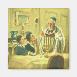 Vintage Religion, Judendom, Tänder Menorah Magnet
