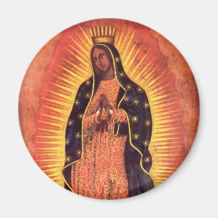 Vintage Religion Jungfru Maria Vår Fru av Guadalup Magnet