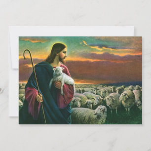 Vintage Religion, Kristus Bra Shepherd med Flock