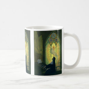 Vintage Religion, nun spelar ett organ i kyrkan Kaffemugg
