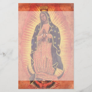 Vintage Religion Virgin Mary Vårt Dam Brevpapper