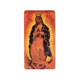 Vintage Religion Virgin Mary Vårt Dam i Guadalupe Adressetikett
