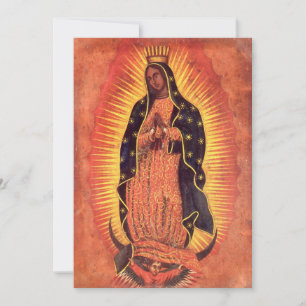 Vintage Religion Virgin Mary Vårt Dam i Guadalupe Inbjudningar