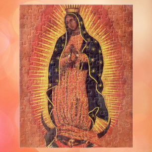 Vintage Religion Virgin Mary Vårt Dam i Guadalupe Pussel