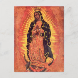 Vintage Religion Virgin Mary Vårt Dam i Guadalupe Vykort