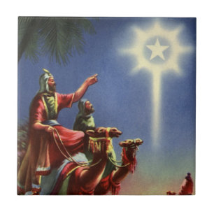 Vintage Religion, vise män med Betlehems stjärna Kakelplatta