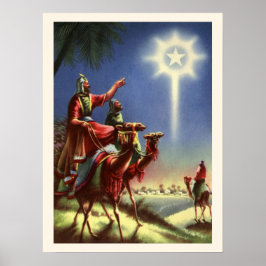 Vintage Religion, vise män med Betlehemsstjärnan Poster