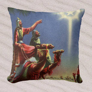 Vintage Religion, Wise Manar med Betlehem-stjärnan Kudde