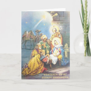 Vintage religiös polsk julkort kort