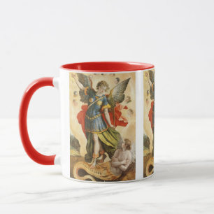 Vintage religiös, Sankt Mikael besegrar Lucifer Mugg