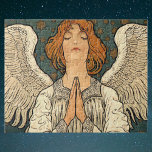 Vintage Religiösa Angel Praying with Guld Stars Pussel<br><div class="desc">Vintage illustration religiösa Christianity image med en vacker Victoriansk ängel av konstnären Richard Lauda,  c. 1904 Hon böner med händer som klappade ihop och hennes öga stängde. Shiny guld Stars och måne är på natten himlar. Det latinska ord under bilden finns i terris pax hominibus bonae frivilligt.</div>