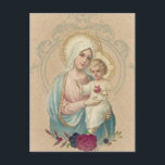 Vintage Religiösa Blerad Virgin Mary Baby Jesus Vykort<br><div class="desc">Det här är en vacker bild av den välsignade jungfru Mary med Helig Heart of (Baby) Jesus och en underbar vintage ro nedanför.</div>