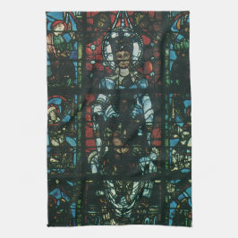 Vintage Religiösa Church Stached Glass Window Kökshandduk