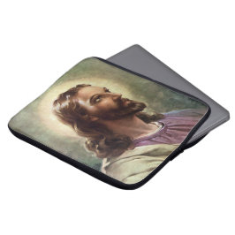 Vintage Religiösa, Jesus Kristus Porträtt med Halo Laptop Fodral