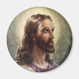 Vintage Religiösa, Jesus Kristus Porträtt med Halo Magnet
