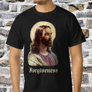 Vintage Religiösa, Jesus Kristus Porträtt med Halo T-shirt