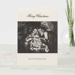 Vintage Religiösa Jul Nativitet Christian Kort