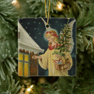 Vintage Religiösa jul Ornament med önskemål