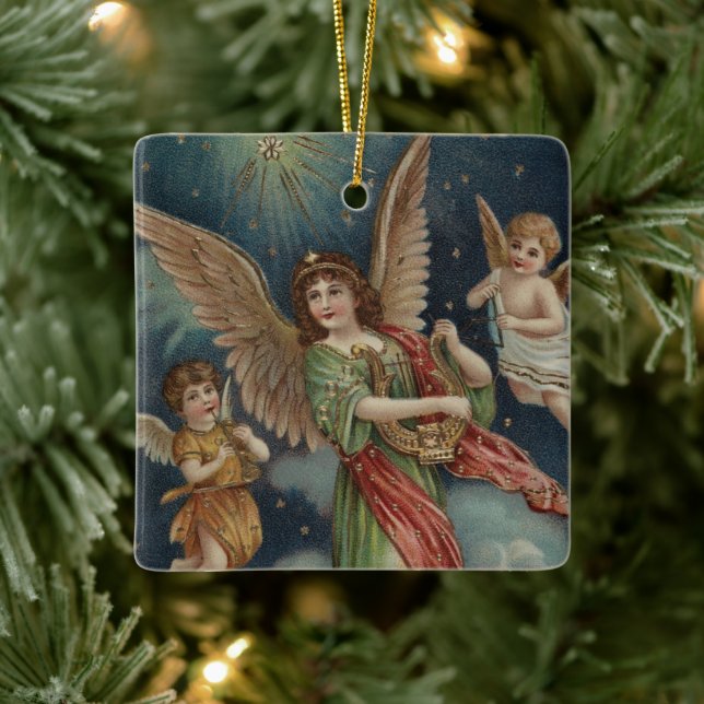 Vintage Religiösa jul Ornament med önskemål (Träd)