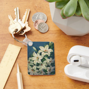 Vintage Religiösa Påsk Hälsning, Lily Flowers Nyckelring