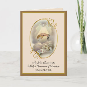 Vintage Religiösa Sacrament Baptism Godchild Kort