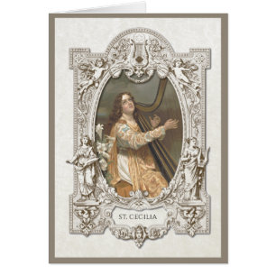 Vintage Religiösa St. Cecilia Musician Hälsningskort