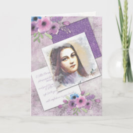 Vintage Religiösa St. Therese Catholic Novena Kort