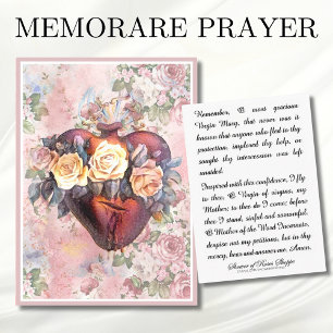Vintage Religiösa Virgin Mary Catholik Prayer Placeringskort