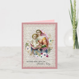 Vintage Religiösa Virgin Mary Mors dag Helgkort