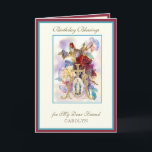 Vintage Religiösa Virgin Mary Ro Friend Kort<br><div class="desc">Det här födelsedagskortet har en vacker,  traditionell katolsk anpassningsbars designade bild av den välsignade jungfrun Mary som är överlagd på en Marian Kor med vintage ro i bakgrunden. All text och typsnitt kan ändras till kostym tillfälle och mottagare.</div>