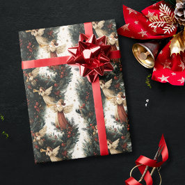 Vintage Religious Trumpet Angel Christmas Presentpapper