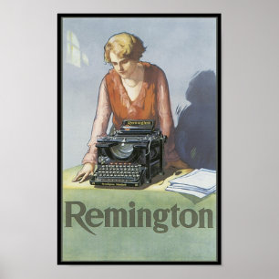 Vintage Remington-skrivmaskin-tillägg Poster
