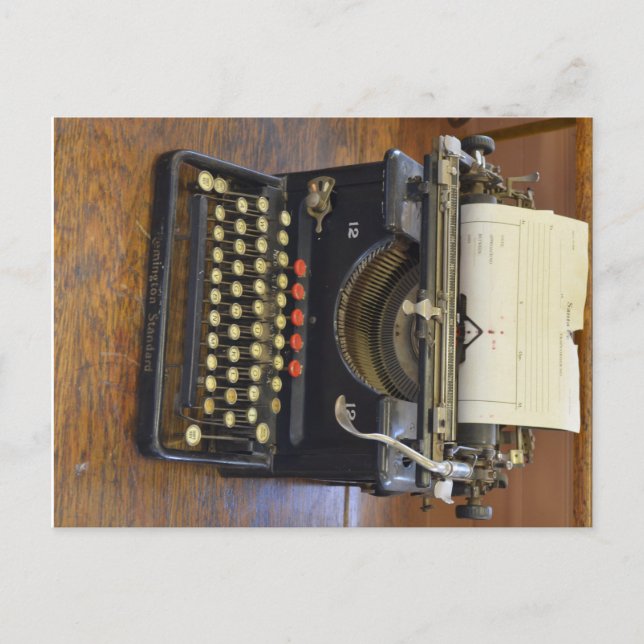 Vintage Remington-skrivmaskin Vykort (Framsida)