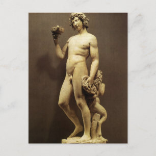 Vintage Renaissance Statue Bacchus av Michelangelo Vykort