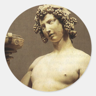 Vintage renässansstaty Bacchus av Michelangelo Runt Klistermärke