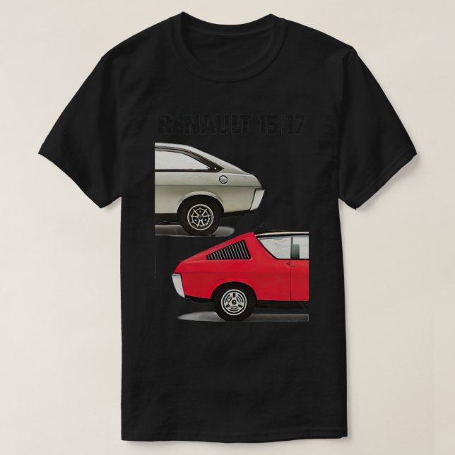 Vintage Renault 15 Fläkt Design T Shirt (Design framsida)