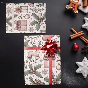 Vintage Rener och julklapp Presentpapper