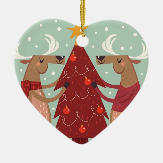 Vintage renjul julgransprydnad keramik (Framsidan)
