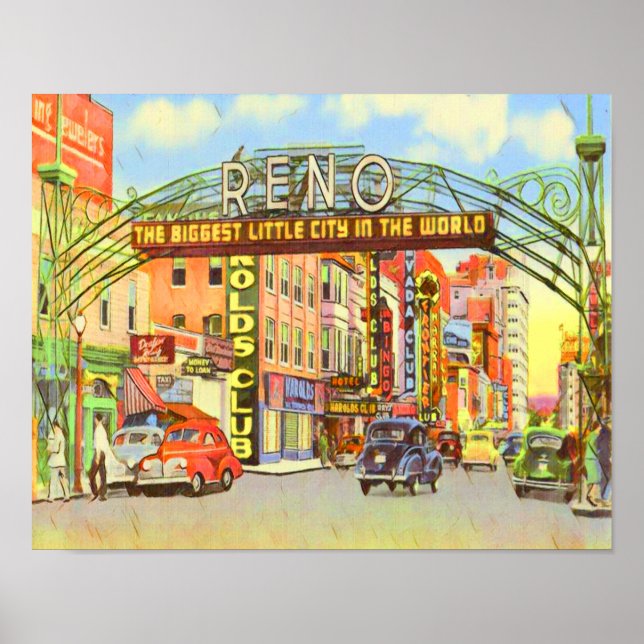 Vintage Reno Nevada Poster (Framsidan)
