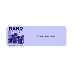 Vintage Reno Nevada Returadress Etikett