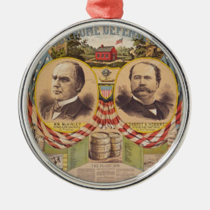 Vintage Republikanska Party presidentens Kampanj Julgransprydnad Metall