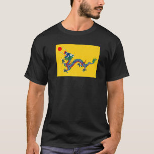 Vintage Republiken China Qing Dynasty Flagga Drago T Shirt