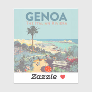 Vintage-resa affisch för resor till Genoa, italien Klistermärken