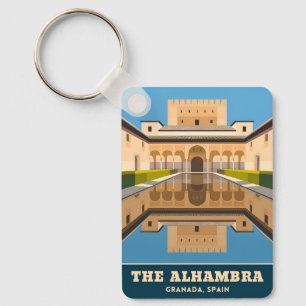 Vintage resa Alhambra Granada Spanien Retro landsk Nyckelring
