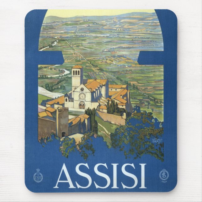 Vintage resa Assisi Italien Francesco Basilika Musmatta (Framsidan)