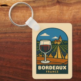 Vintage Resa Bordeaux Frankrike Vinodling Retro Nyckelring