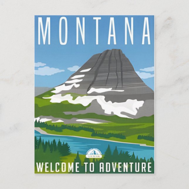 Vintage resa Glacier nationalpark Montana  Vykort (Framsida)